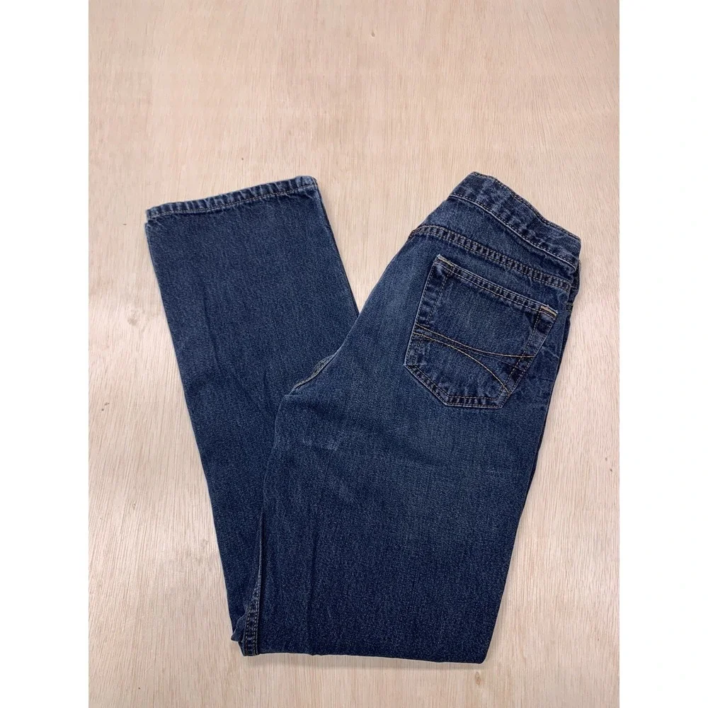 Arizona Boys Size 14 Regular (28x28) Slim Straight Leg Denim Jeans Blue Denim